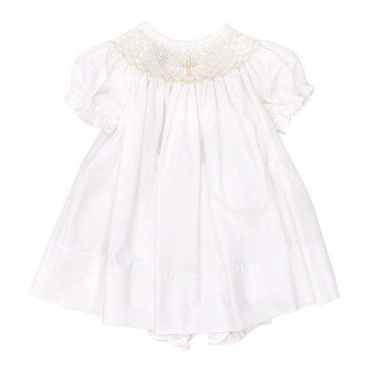 Ivory Christening - Smocked Bishop Dress