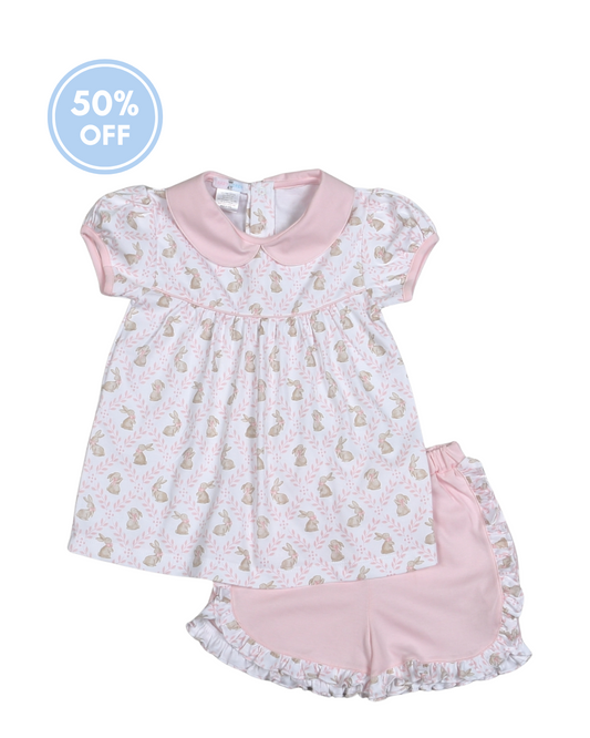 Bunny Trellis Pima - Short Set in Pink