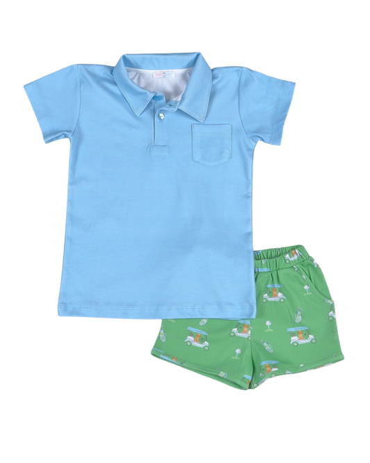 Golf Buddies Blue Pima - Short Set