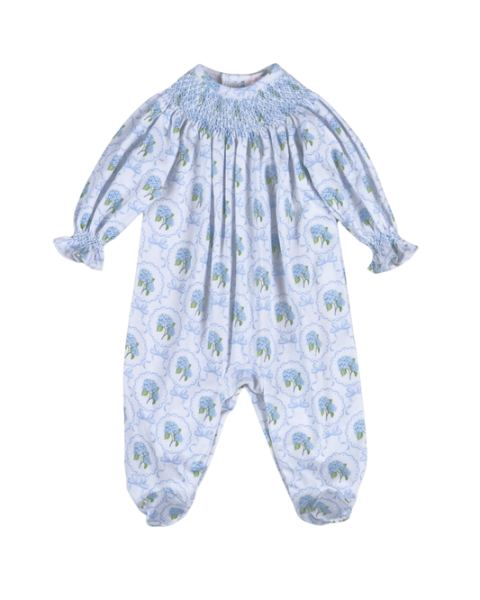 Molly Pima Hydrangeas - Smocked Bishop Footie