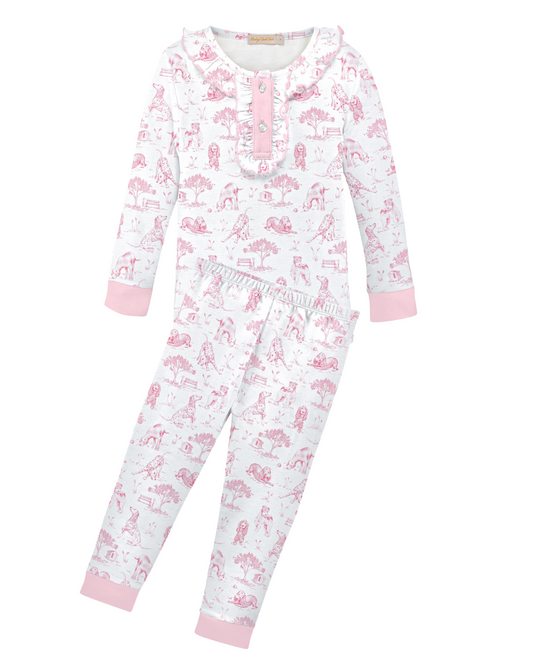 Barking Bliss Pink Pima - PJ Set w/Ruffles