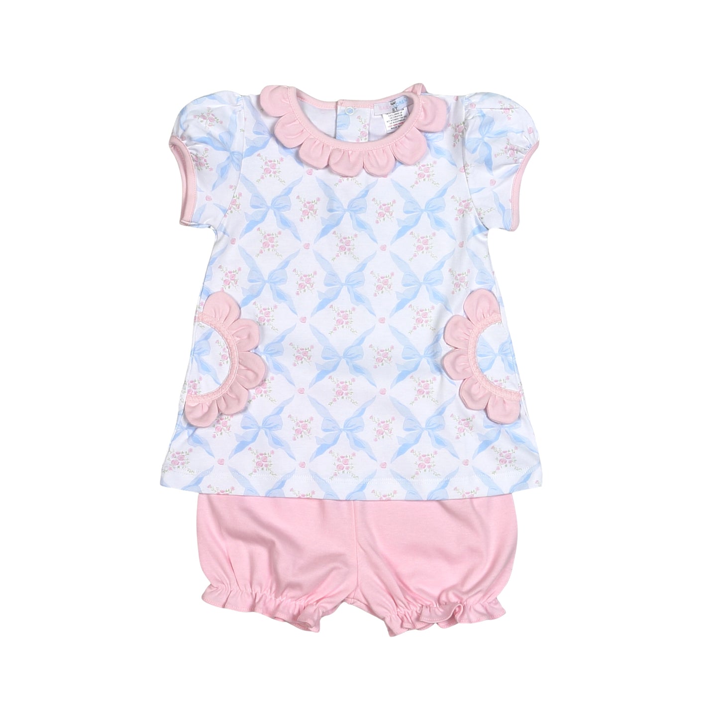 Blue Bows Pima - Bloomer Set