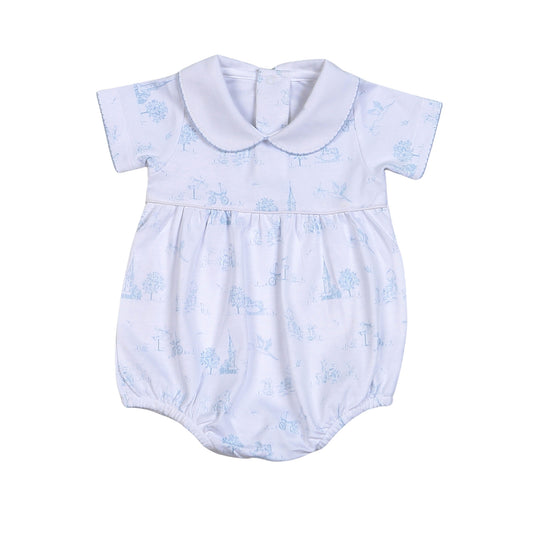 Baby Toile Pima Bubble - Blue