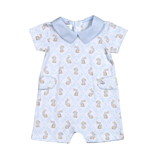 Bunny Trellis Pima - Romper in Blue