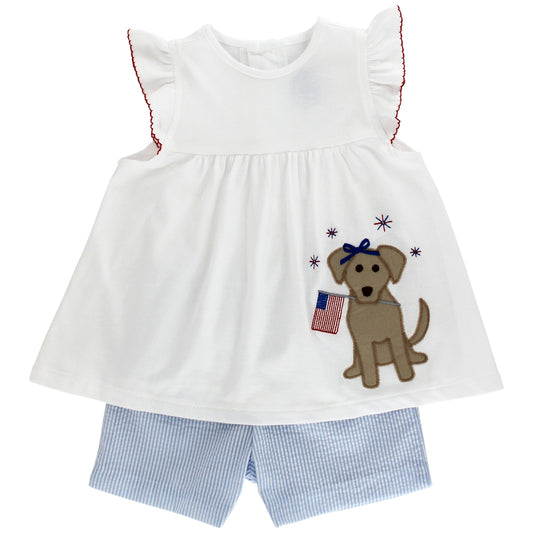 Patriotic Pup - Girls Short Set