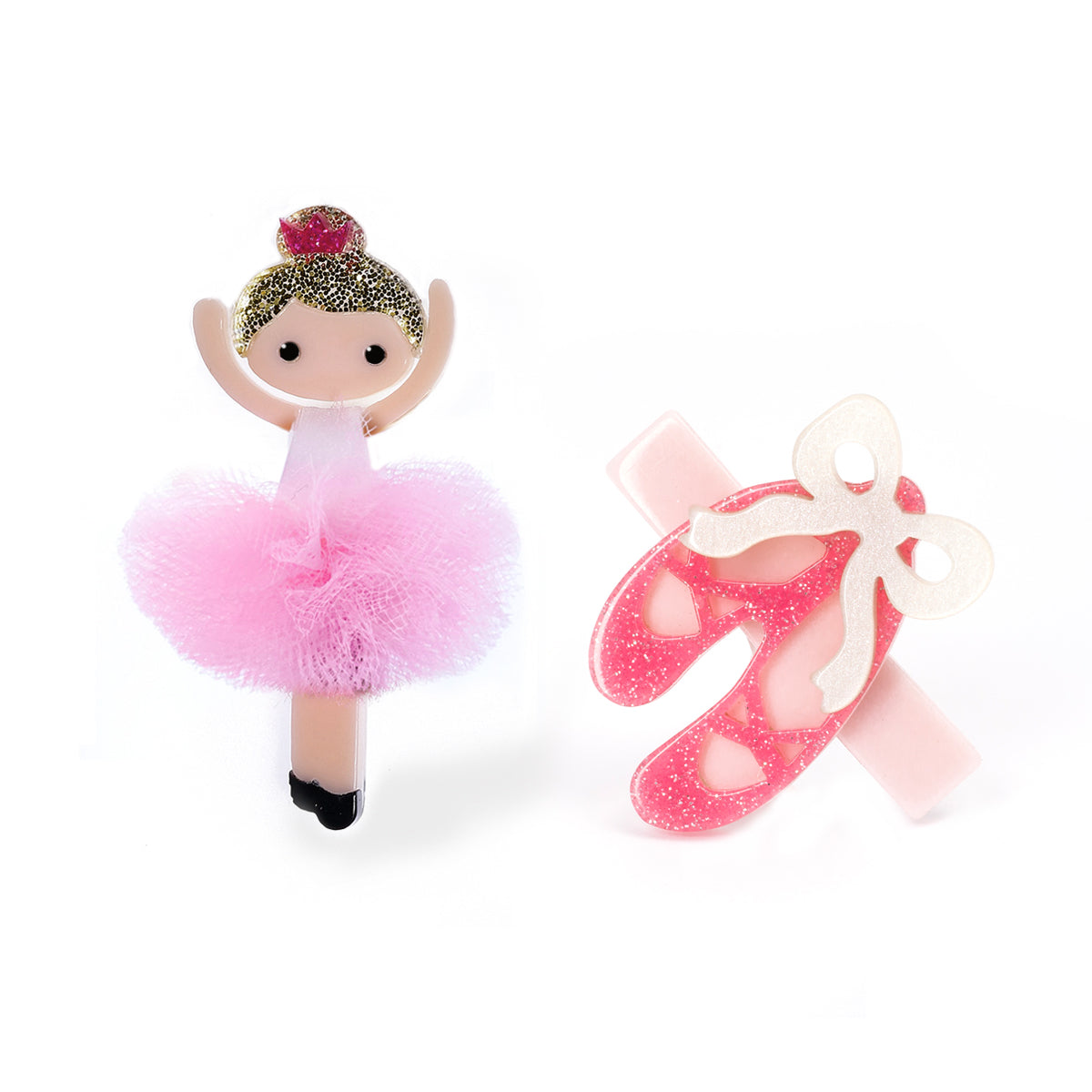 Ballerina Hair Clip Set - Pink Tutu