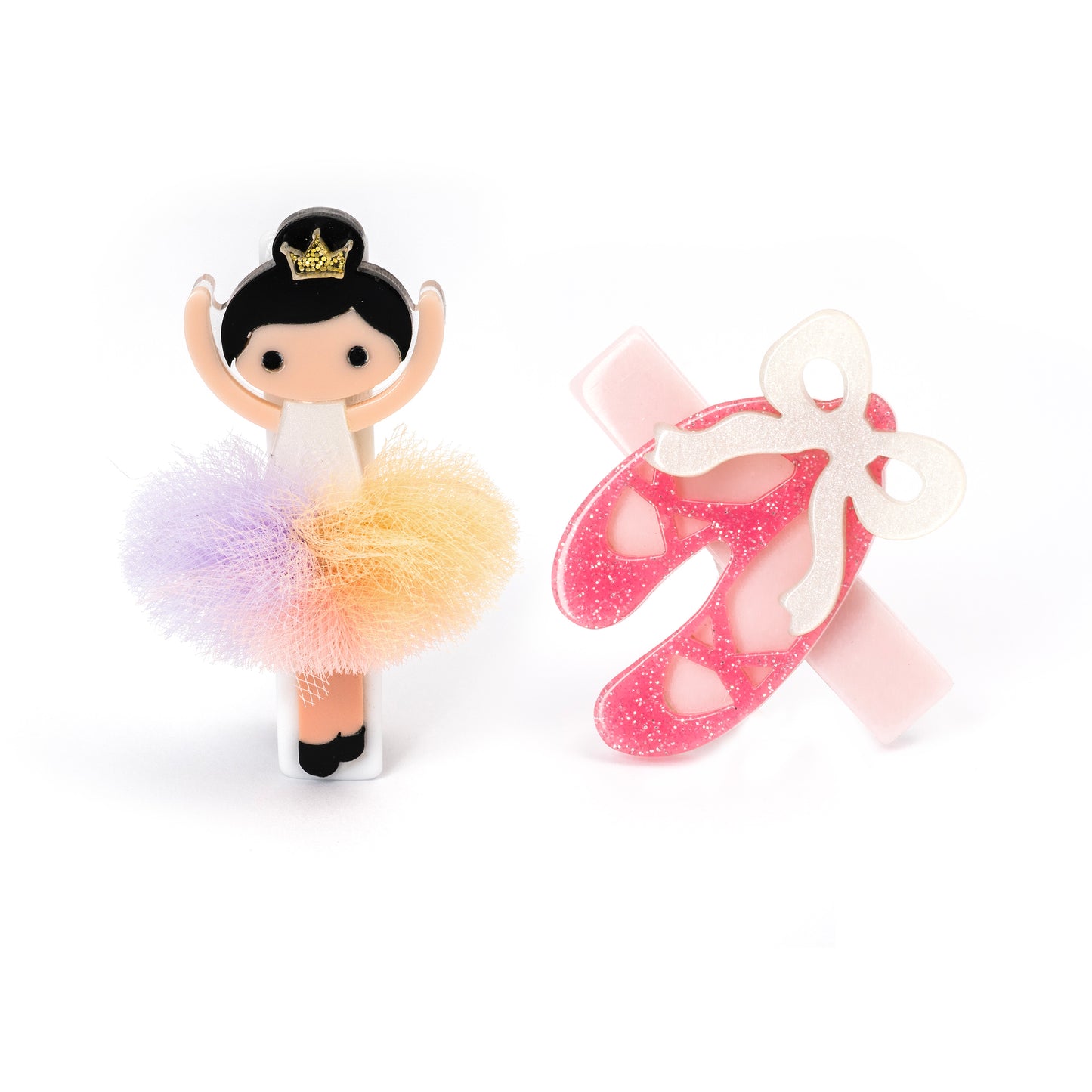 Ballerina Hair Clip Set - Rainbow Tutu