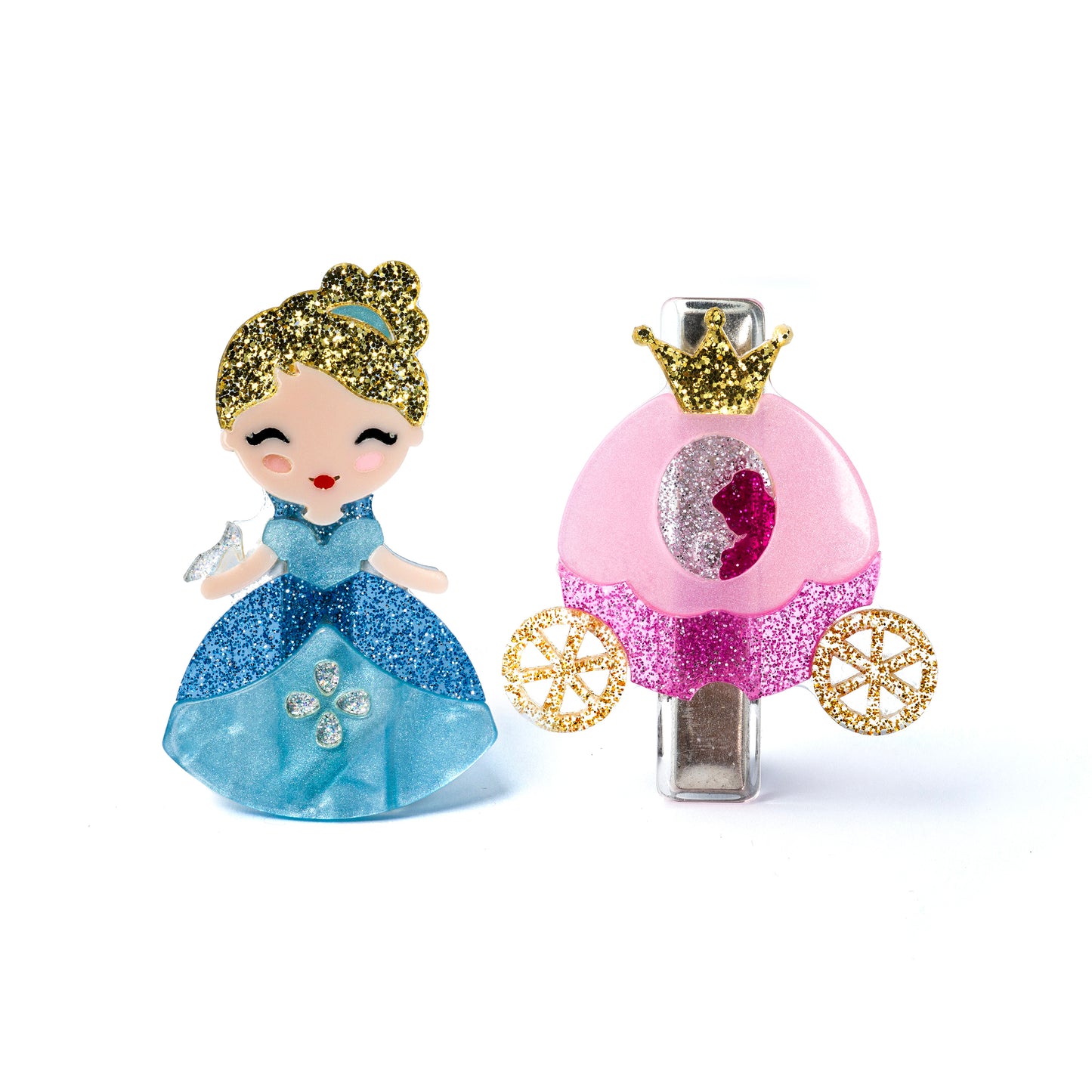 Cute Doll Hair Clip Set - Blue Dress