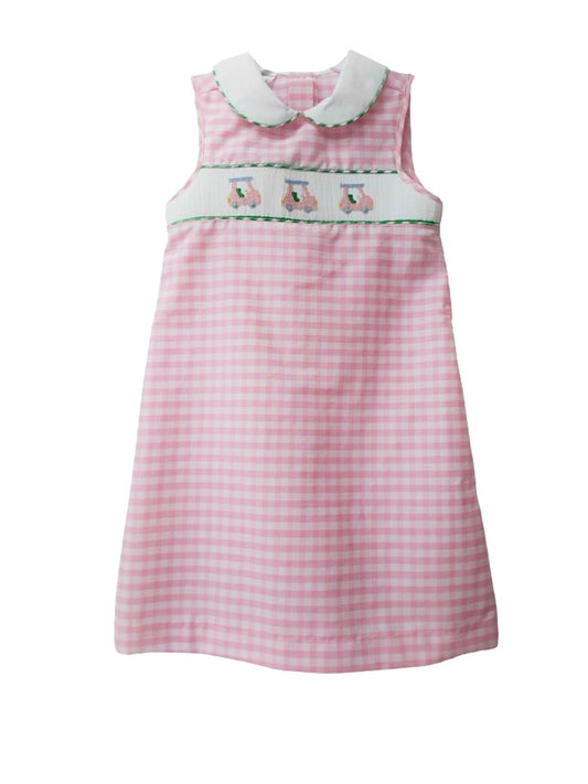 Smocked Golf Pink Gingham Dress