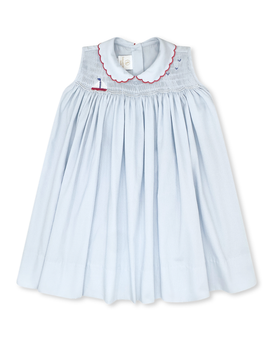 Brentwood Blue Smocked Sailboat - Ella Dress