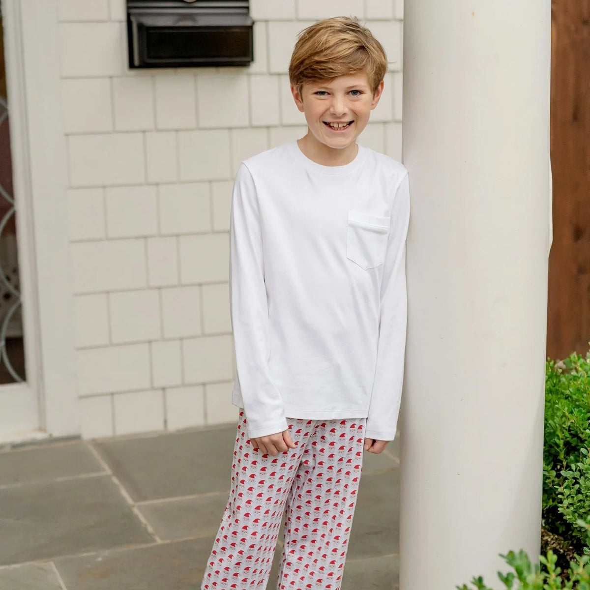 Blake Boy's L/S Pocket Tee - White
