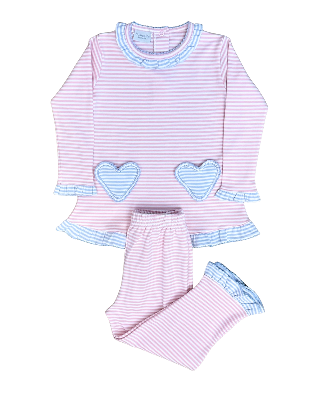 Squiggles - Ruffled Heart Pocket Pant Set