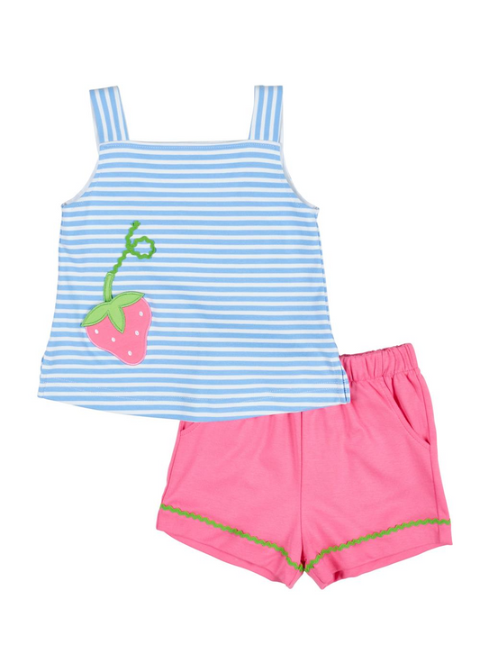 Strawberry Pocket Knit Short Set
