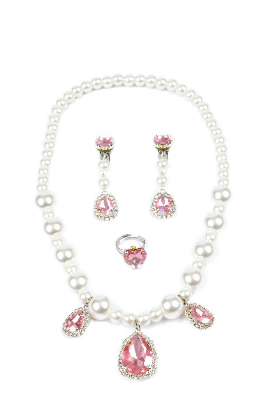 The Coco 4 pc Set: Necklace, Ring, and Clip-On Earrings