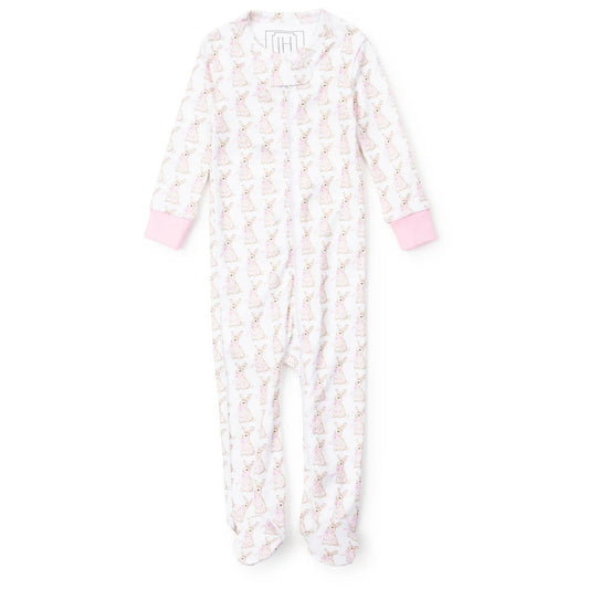 Easter Bunnies Pink - Parker Girls' Zipper Pajama