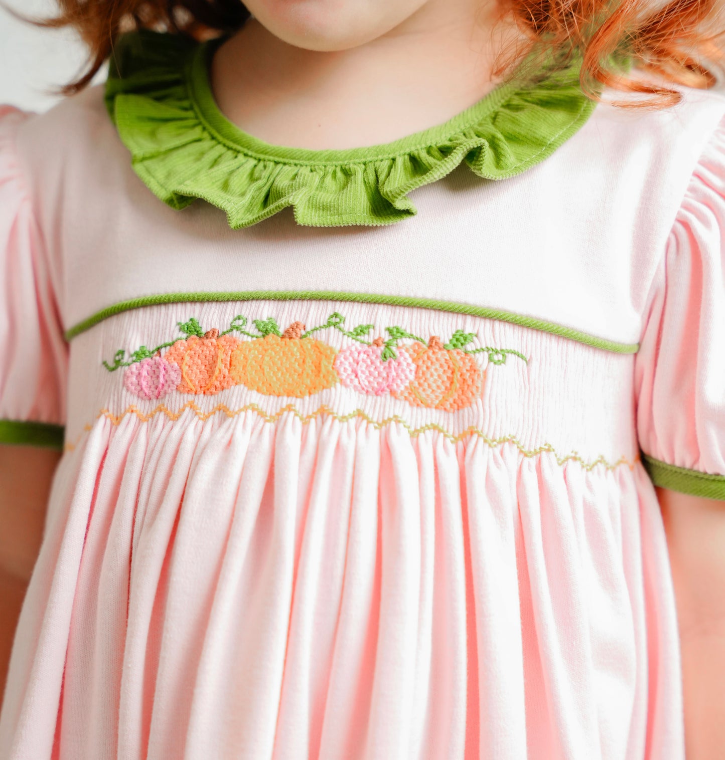 Pumpkin Smocked - Pink Knit Marion Bubble