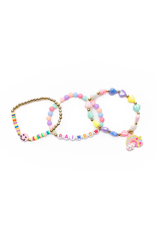 Rainbow Smiles Bracelet Set, 3pc