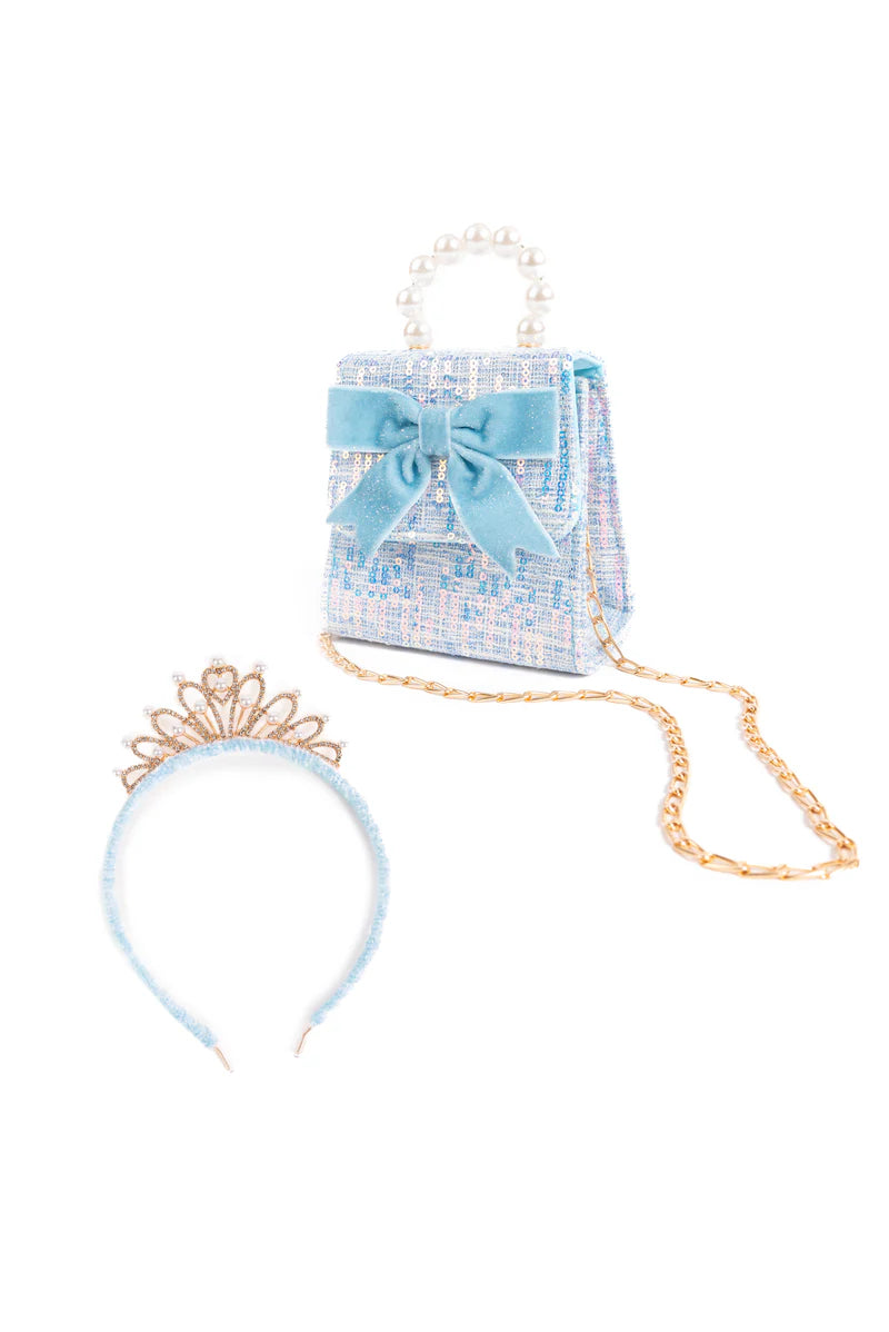 The Mademoiselle Mini Purse with Headband - Blue