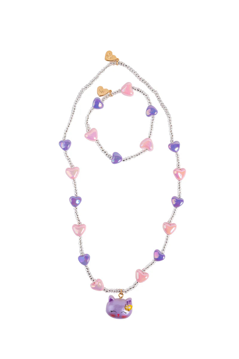 Lovely Kitty Necklace & Bracelet Set