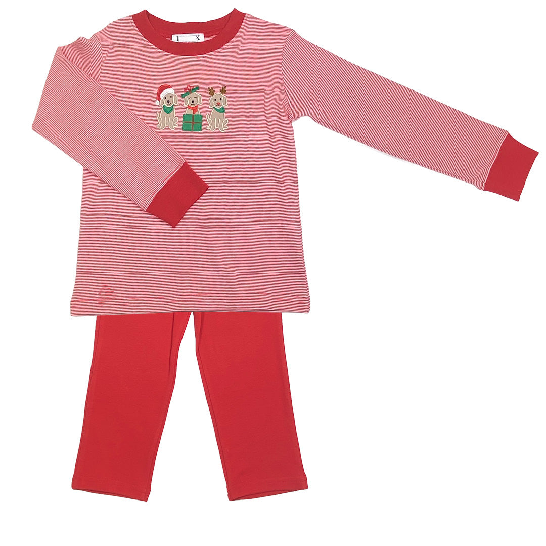 Christmas Dog Trio Knit - Pants Set