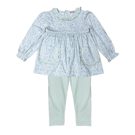 Ditsy Flower Scalloped Pocket Legging Set
