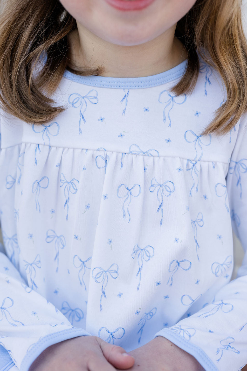 Blue Bows Knit - Lennon Dress