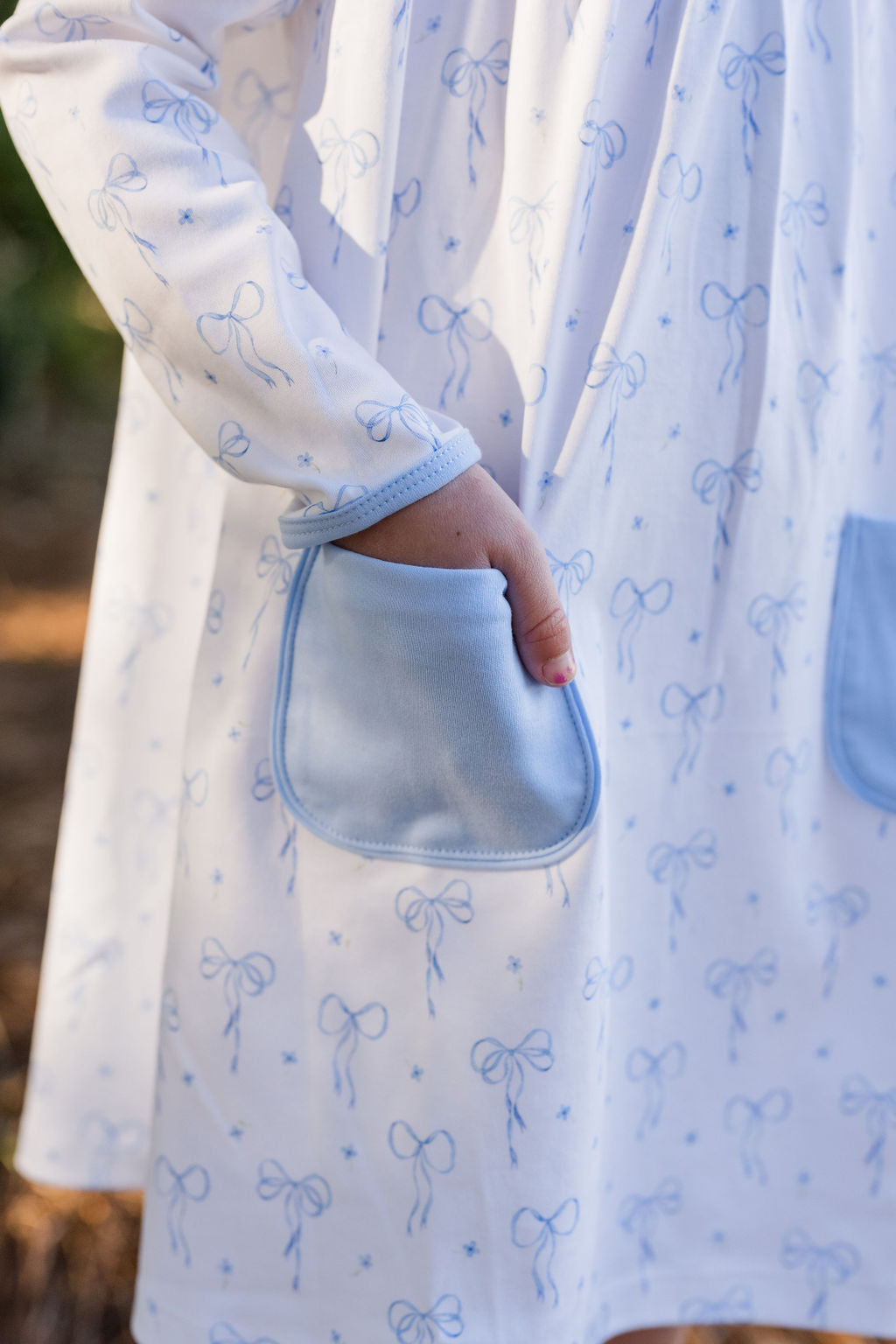 Blue Bows Knit - Lennon Dress