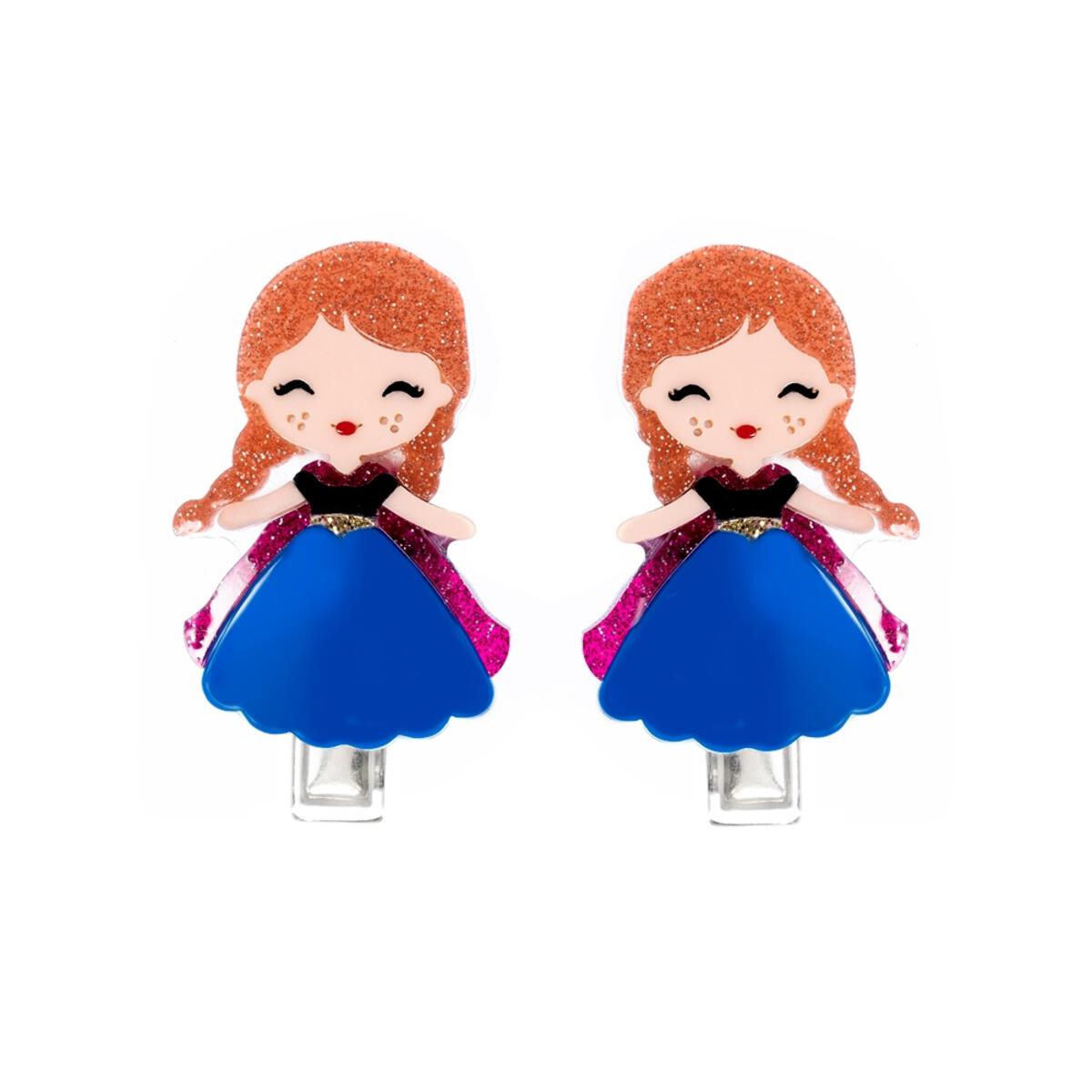 Cute Doll Hair Clips - Dark Blue Dress
