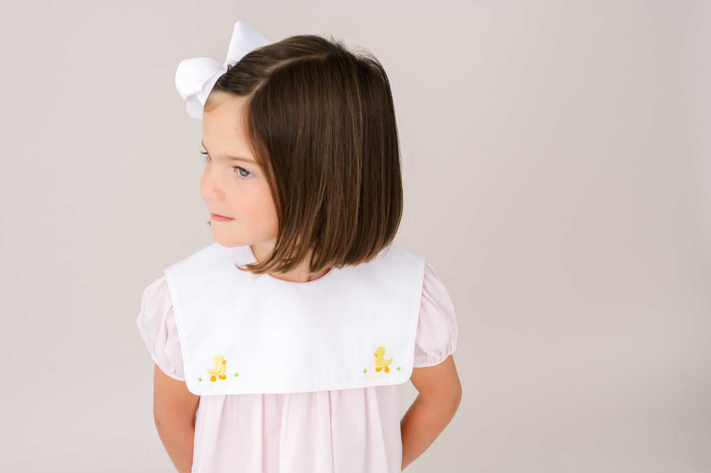 Hope Chest Dress - Blessings Pink with Duck Embroidery