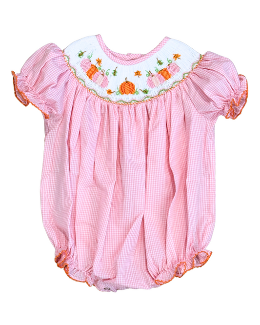 Pumpkin Harvest - Smocked Emmie Bishop Bubble