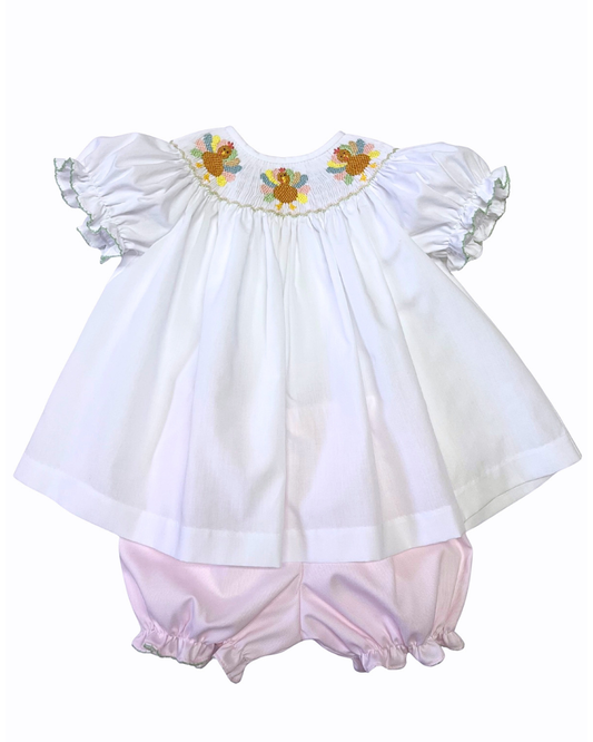 Smocked Turkey - Emma Bishop Bloomer Set