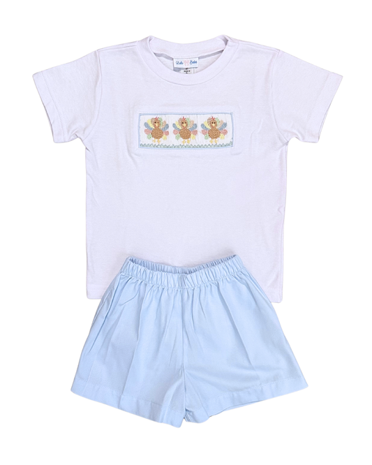 Smocked Turkey - Tom Short Set