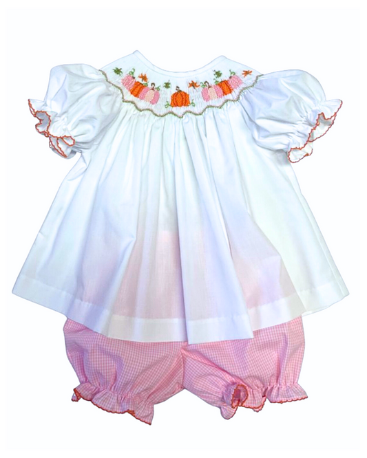 Pumpkin Harvest - Smocked Emma Bishop Bloomer Set