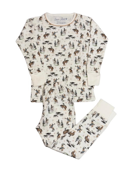 Wild West Pima Pajamas in Driftwood