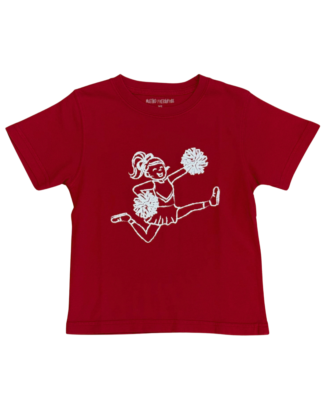 Cheerleader Tee - Crimson & White