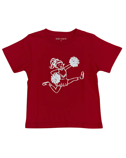 Cheerleader Tee - Crimson & White