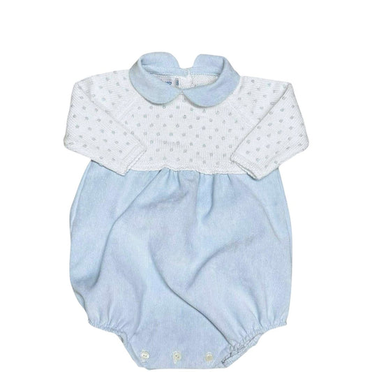Mi Lucero Sweater Bubble - Blue Corduroy with Bitty Dot