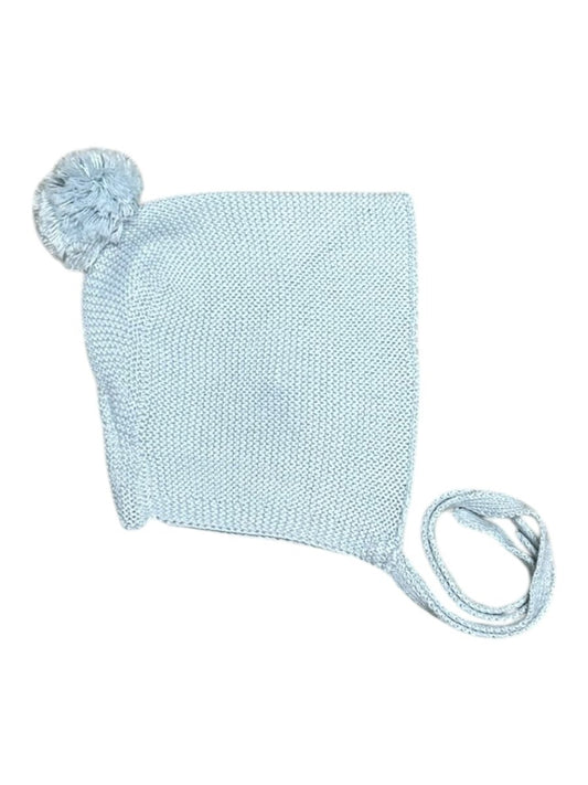 Mi Lucero - Pom Bonnet Tie Hat in Light Blue