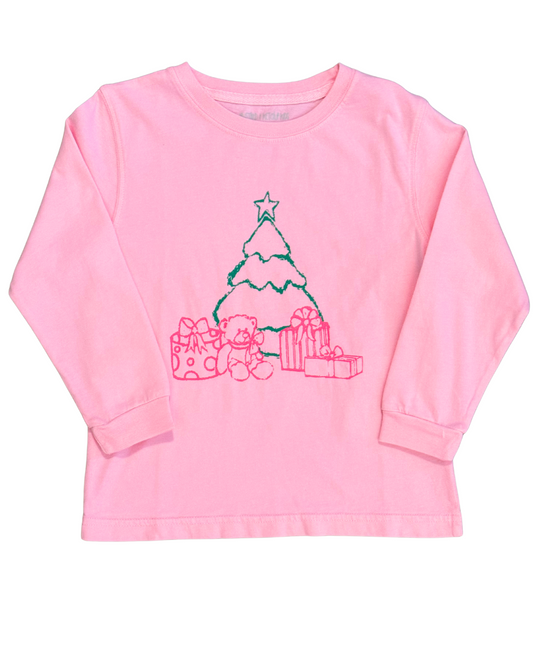 Christmas Tree L/S Tee - Pink