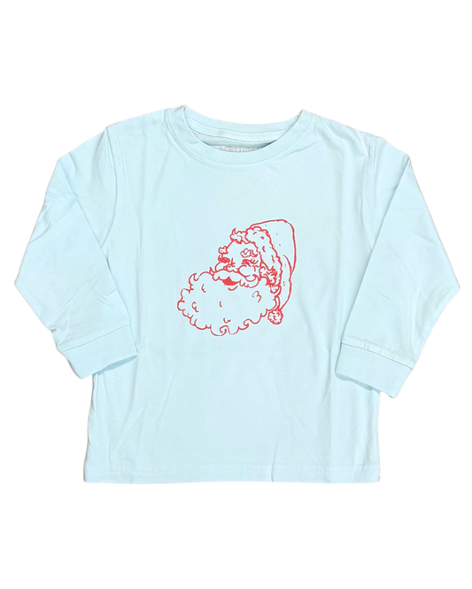Santa L/S Tee - Light Blue