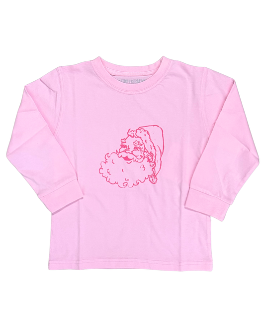 Santa L/S Tee - Light Pink