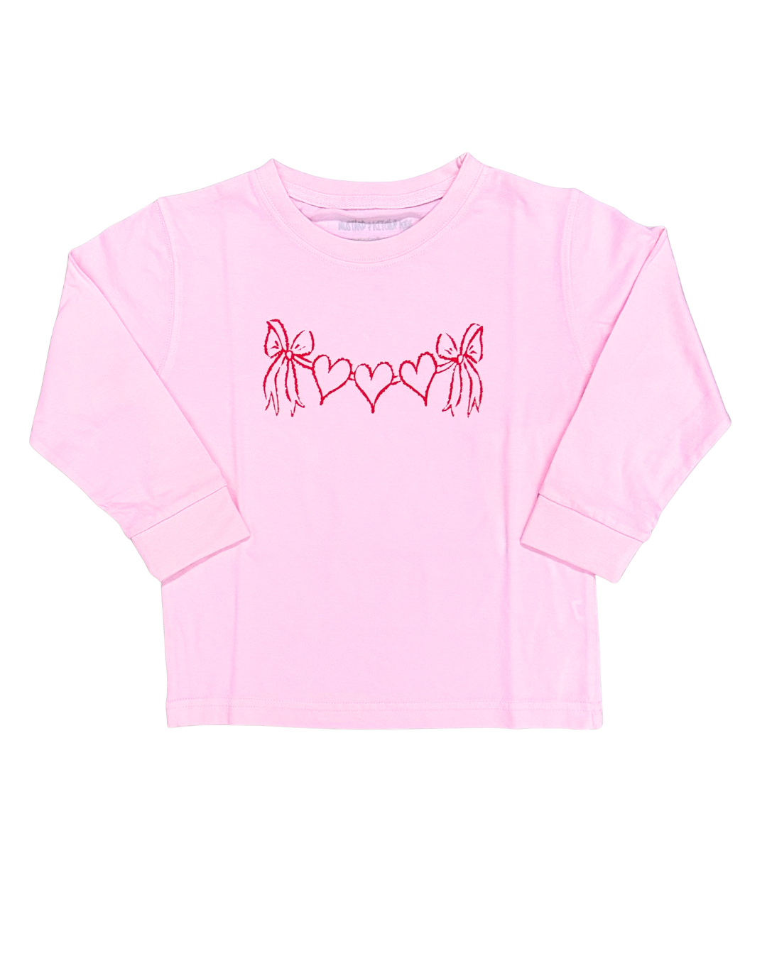 Heart Banner L/S Tee - Pink