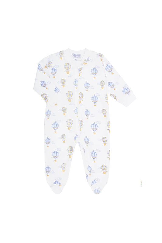 Blue Balloons Print Pima Footie
