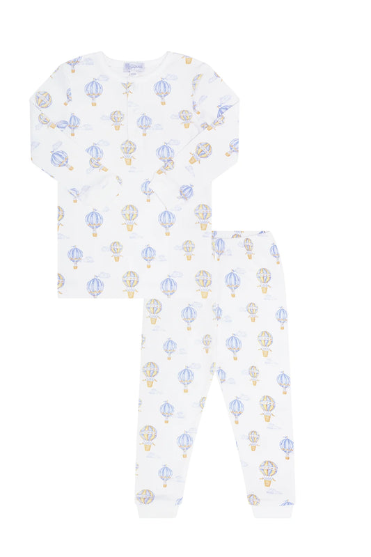 Blue Balloons Print Pima Pajama Set