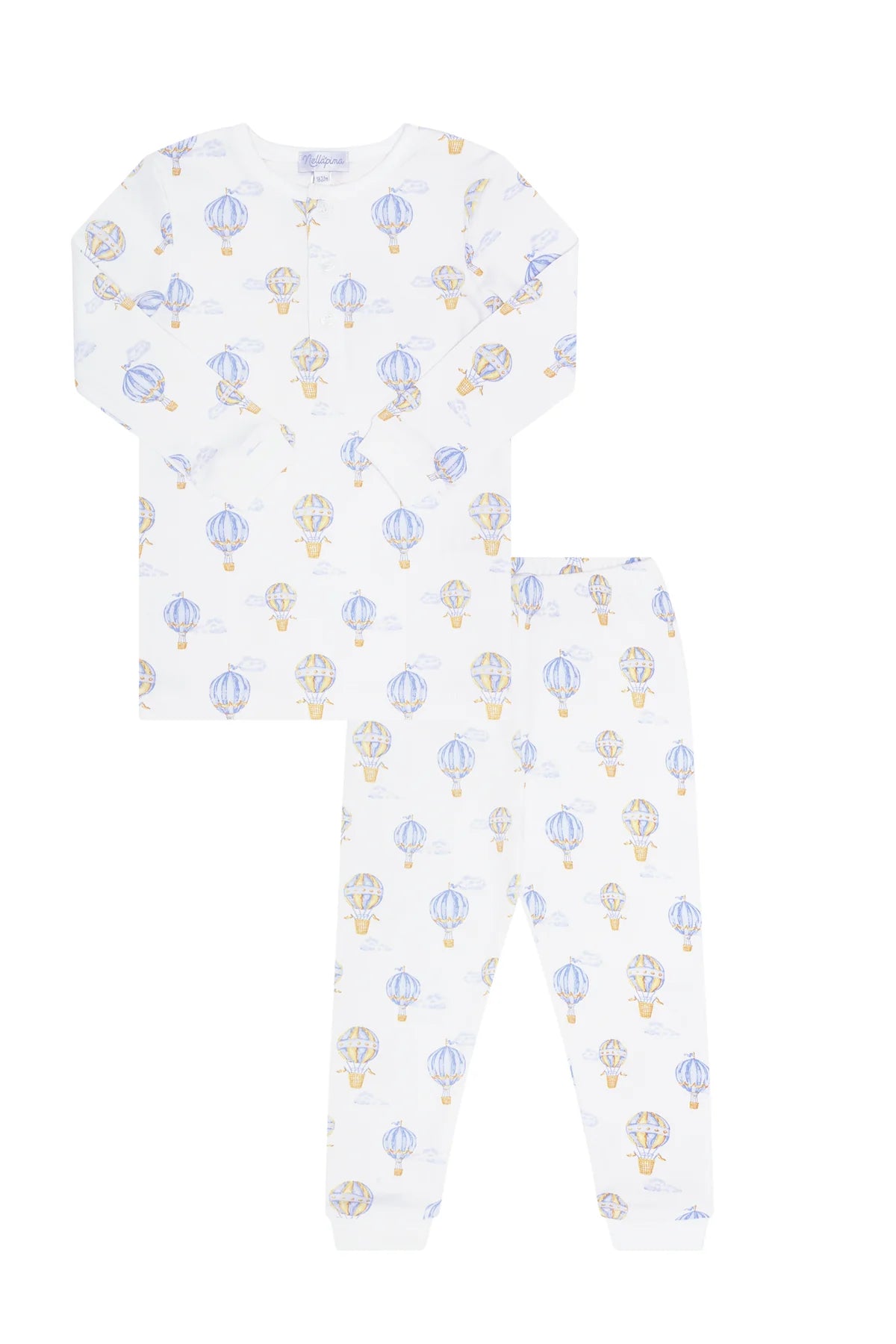 Blue Balloons Print Pima Pajama Set