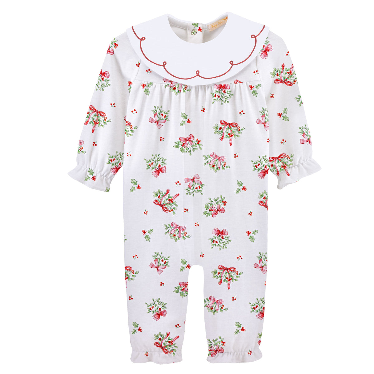 Mistletoe Kisses Pima - Playsuit w/Bib Collar