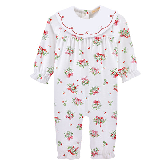 Mistletoe Kisses Pima - Playsuit w/Bib Collar