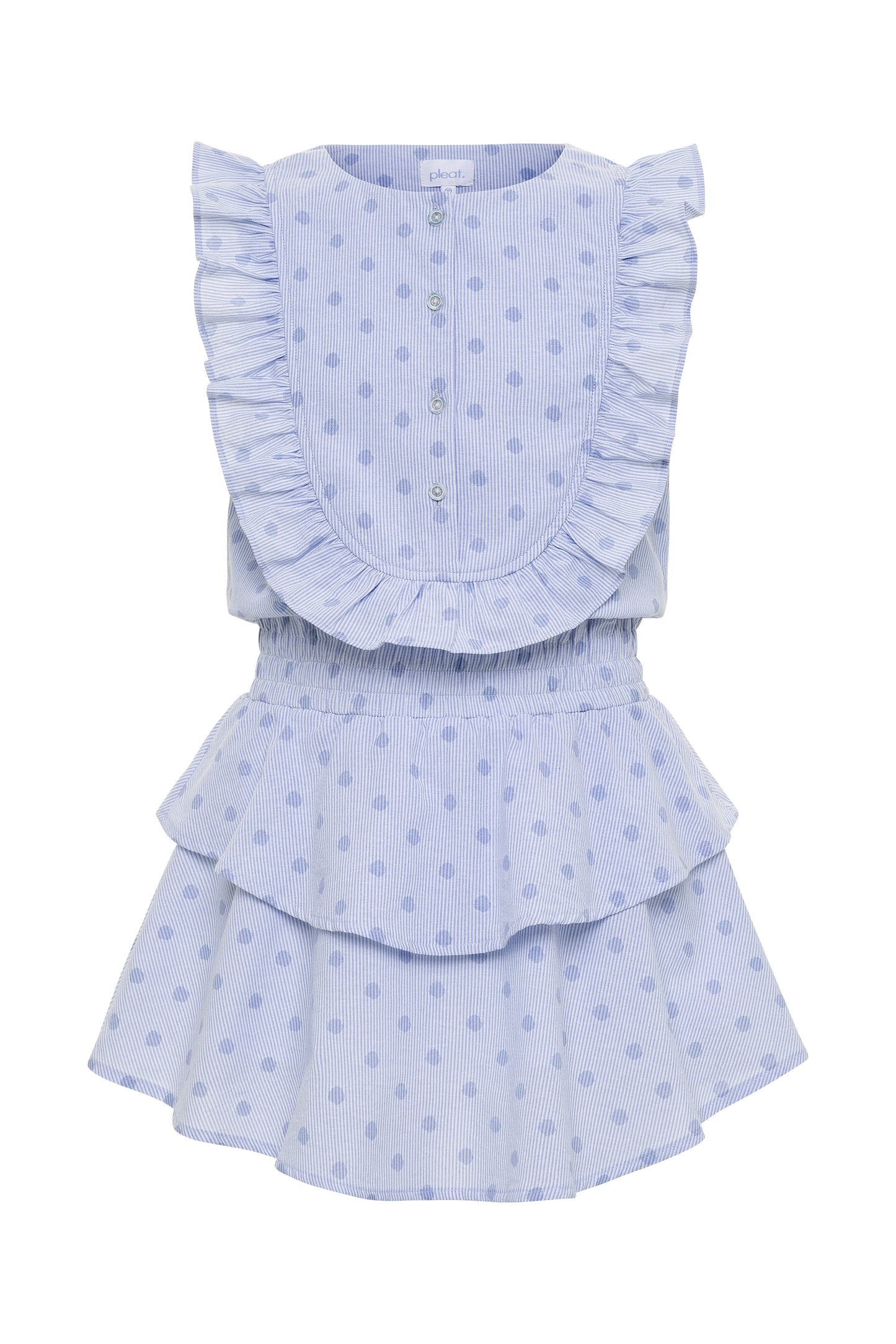 Pleat Jane Dress - Blue Dot