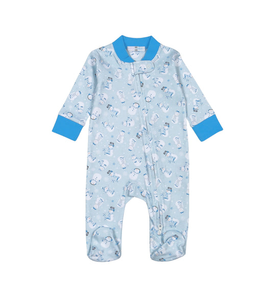 Polar Pals Blue Pima - Zipper Footie