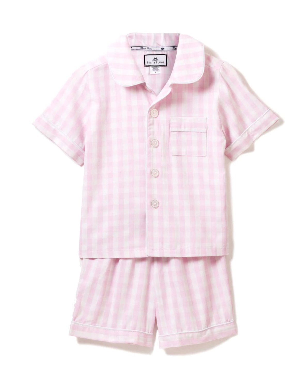 Pink Gingham - Twill Pajama Short Set